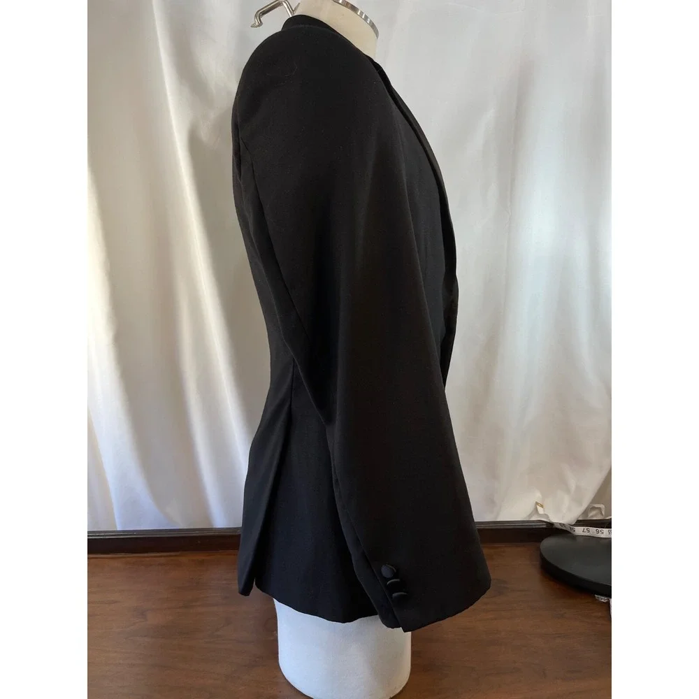 Tux Pronto Uomo Tuxedo 40 Short  Jacket Prom Formal Wedding Black Wool Blend
